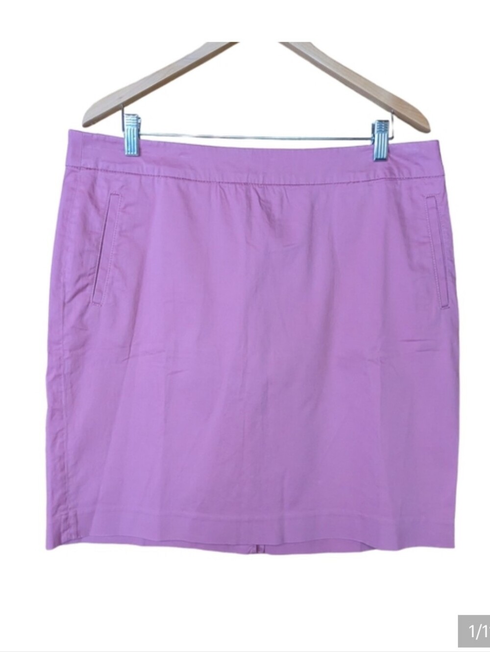 L.L. Bean Favorite Fit Washed Chino Skirt Dusty Mauve Size 16